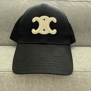 Celine Black Hat with White Accents